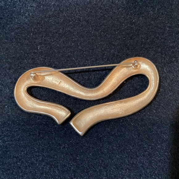 Vintage Fernando Originals FO Signed Modernist Abstract Gold Tone Pin Brooch - Picture 3 of 6